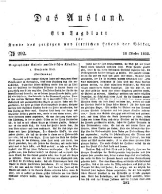 Das Ausland Donnerstag 18. Oktober 1832