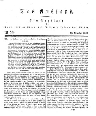 Das Ausland Samstag 24. November 1832
