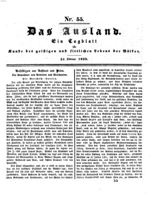 Das Ausland Sonntag 24. Februar 1839