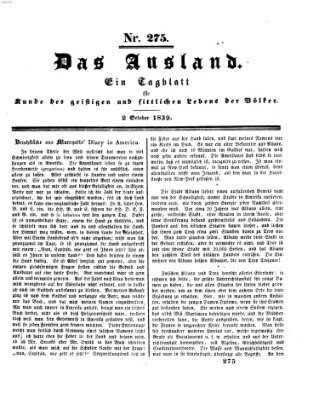 Das Ausland Mittwoch 2. Oktober 1839