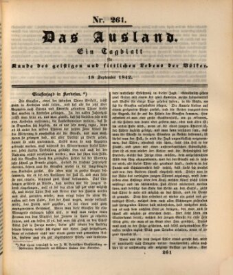 Das Ausland Sonntag 18. September 1842