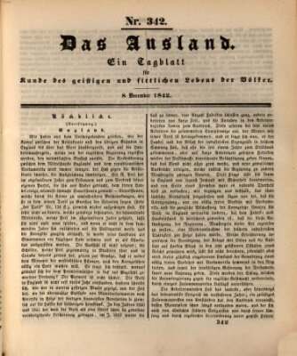 Das Ausland Donnerstag 8. Dezember 1842