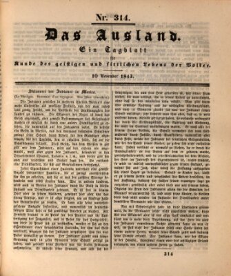 Das Ausland Freitag 10. November 1843