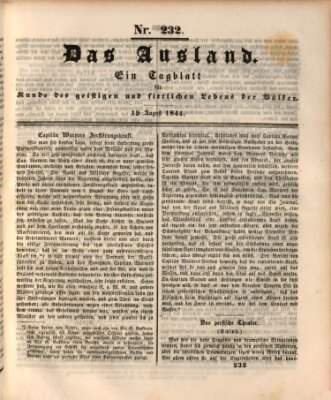 Das Ausland Montag 19. August 1844