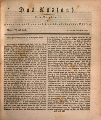 Das Ausland Sonntag 13. September 1829