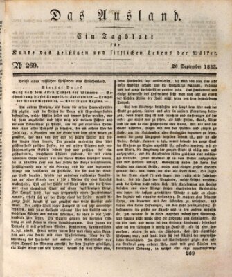 Das Ausland Donnerstag 26. September 1833
