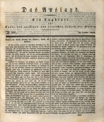 Das Ausland Montag 28. Oktober 1833