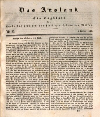 Das Ausland Mittwoch 4. Februar 1835