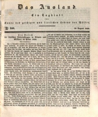 Das Ausland Freitag 28. August 1835