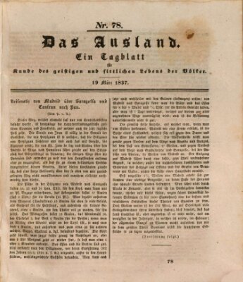 Das Ausland Sonntag 19. März 1837