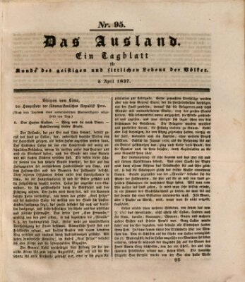 Das Ausland Mittwoch 5. April 1837