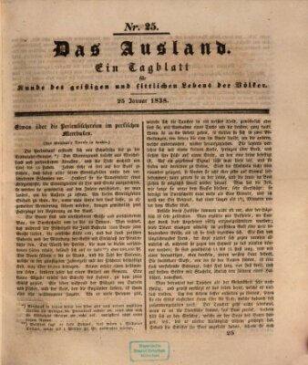 Das Ausland Donnerstag 25. Januar 1838