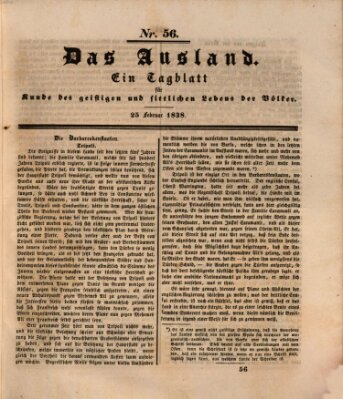 Das Ausland Sonntag 25. Februar 1838