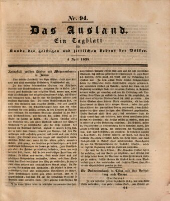 Das Ausland Mittwoch 4. April 1838