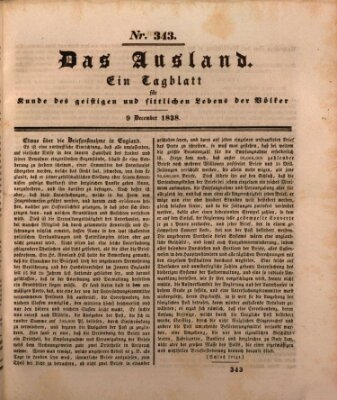 Das Ausland Sonntag 9. Dezember 1838