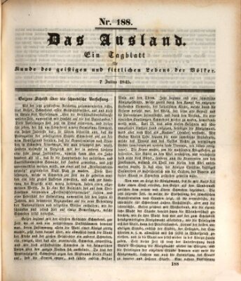Das Ausland Montag 7. Juli 1845