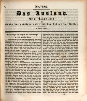 Das Ausland Dienstag 8. Juli 1845
