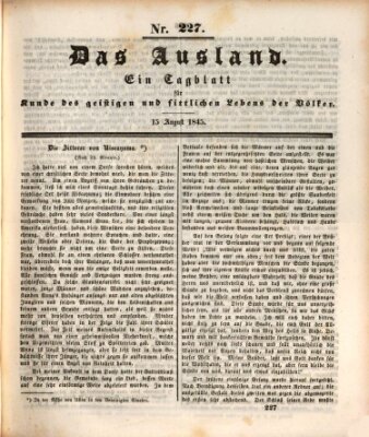 Das Ausland Freitag 15. August 1845