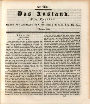 Das Ausland Sonntag 7. Dezember 1845