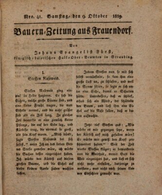 Bauern-Zeitung aus Frauendorf Samstag 9. Oktober 1819