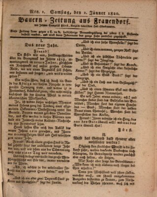 Bauern-Zeitung aus Frauendorf Samstag 1. Januar 1820