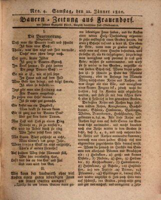 Bauern-Zeitung aus Frauendorf Samstag 22. Januar 1820
