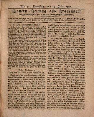 Bauern-Zeitung aus Frauendorf Samstag 29. Juli 1820