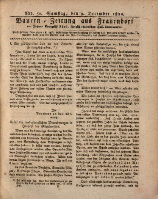 Bauern-Zeitung aus Frauendorf Samstag 9. Dezember 1820
