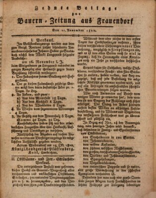Bauern-Zeitung aus Frauendorf Samstag 11. November 1820