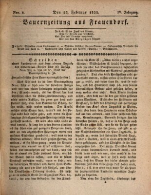 Bauern-Zeitung aus Frauendorf Samstag 23. Februar 1822