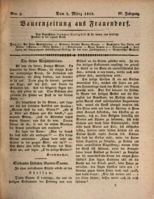 Bauern-Zeitung aus Frauendorf Samstag 2. März 1822