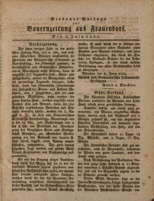 Bauern-Zeitung aus Frauendorf Samstag 6. Juli 1822