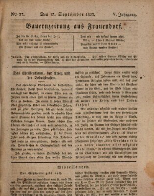 Bauern-Zeitung aus Frauendorf Samstag 13. September 1823
