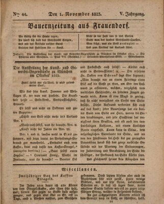 Bauern-Zeitung aus Frauendorf Samstag 1. November 1823