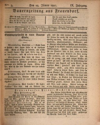 Bauern-Zeitung aus Frauendorf Montag 15. Januar 1827