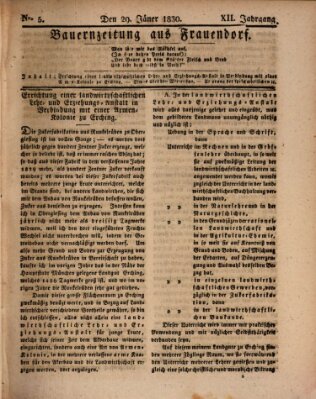 Bauern-Zeitung aus Frauendorf Freitag 29. Januar 1830