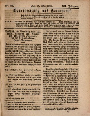 Bauern-Zeitung aus Frauendorf Montag 17. Mai 1830