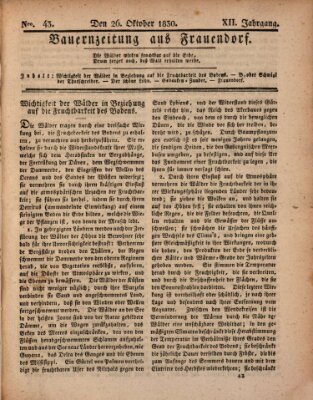 Bauern-Zeitung aus Frauendorf Dienstag 26. Oktober 1830