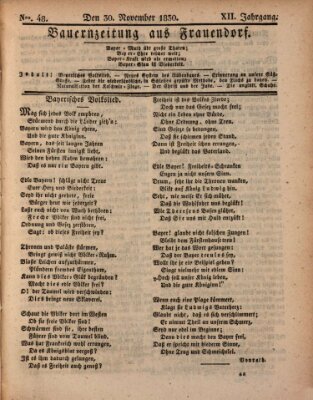 Bauern-Zeitung aus Frauendorf Dienstag 30. November 1830