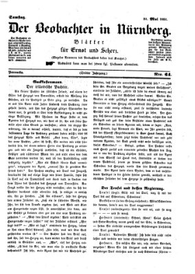Der Beobachter in Nürnberg (Nürnberger Beobachter) Samstag 31. Mai 1851