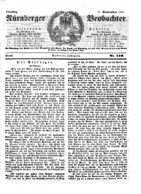 Nürnberger Beobachter Dienstag 11. September 1855