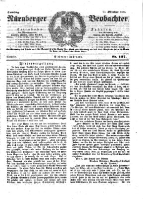 Nürnberger Beobachter Samstag 20. Oktober 1855