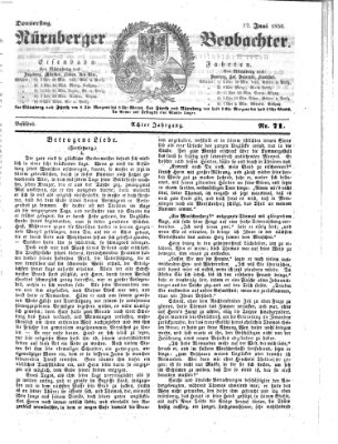 Nürnberger Beobachter Donnerstag 12. Juni 1856