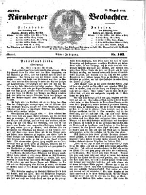 Nürnberger Beobachter Dienstag 26. August 1856
