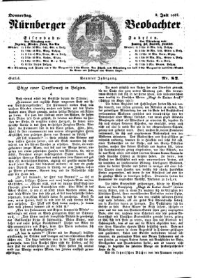 Nürnberger Beobachter Donnerstag 9. Juli 1857