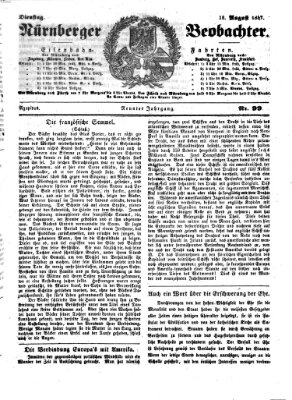 Nürnberger Beobachter Dienstag 18. August 1857