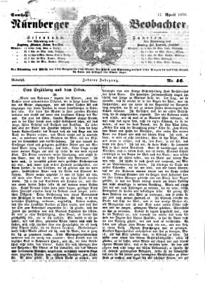 Nürnberger Beobachter Samstag 17. April 1858