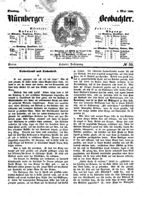 Nürnberger Beobachter Dienstag 4. Mai 1858