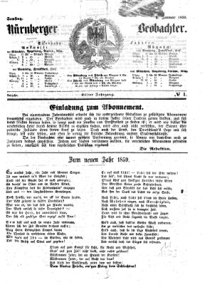 Nürnberger Beobachter Samstag 1. Januar 1859