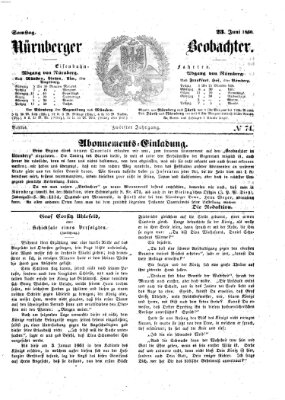 Nürnberger Beobachter Samstag 23. Juni 1860